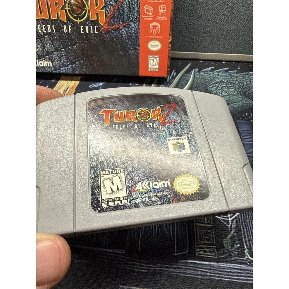Turok 2: Seeds of Evil. CIB Complete N64 Nintendo 64. Tested Authentic Very Good